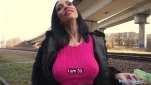 Public Agent Hot MILF from Italy masturbating in a public place