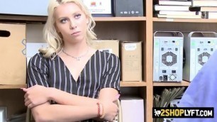 Blonde Thief Gets Fucked In Office By Muscled Guard