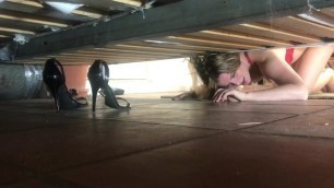 Stepmom Stuck under the Bed Gets Creampie from Stepson - Erin Electra