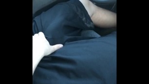 Grabbing his Cock while he Drives