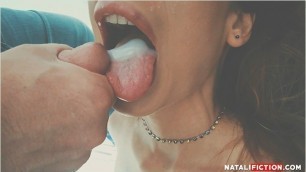 Blowjob, Mouthfuck Deepthroat and Close up Cum in Mouth - Natali Fiction