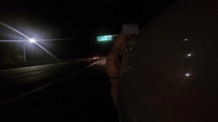 Road Fuck, Trucker Honked while he Cums