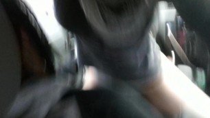 Wife Rides Black Dick while Driving on Highway