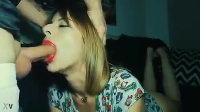 Blowjob with ex & red lipstick - IG @CheekySecrets