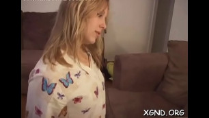 Charming young blonde girl Melanie gets juicy muff fucked