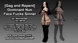 (Gag and Repent) Dominant Nun Face Fucks Sinner (Slight Dildo Training)